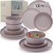 SÄNGER Bombay Basalt | Geschirrset 12 teilig, Steingut Geschirr 4 Personen, 4x Speiseteller 4x Dessertteller 4x Schalen, Teller Set lila | VALUE COLLECTION