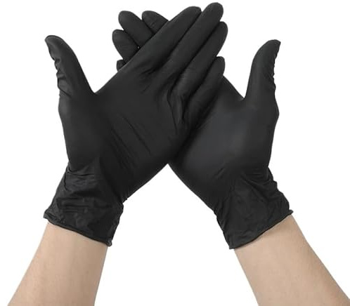 PBHOVIITG 20/50 stücke 4Mil Schwarz Nitril Handschuhe Einweg for Haushalts Reinigung Gartenarbeit Arbeits Küche Geschirrspülen Schönheit Tattoo(Black 50pcs,XS)