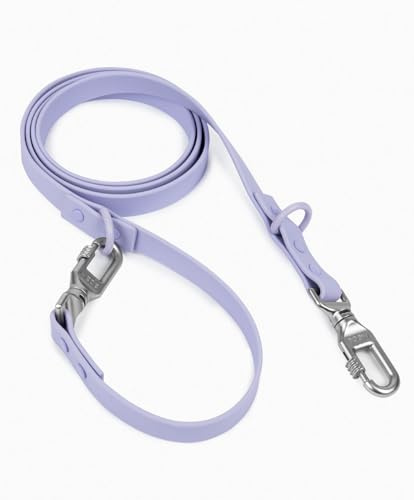 apaw® Hundeleine Ease, Biothane Leine für Hunde, Variable Längen von 100-190 cm, Soft-Touch, Wasser- und schmutzresistent, Gewebeband mit PVC-Beschichtung (Lavender, S)