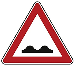 BAUZAUNWELT Verkehrszeichen Unebene Fahrbahn - nach StVO mit RAL Gütezeichen - SL 630, Flachform Alu 2 mm, Folie RA 2