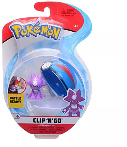 Pokémon Clip 'N' Go Toxel & Pokéball - Enthält 1x 5cm Figur& 1x Dive Ball - Neue Welle 2021 - Offiziell Lizensiert