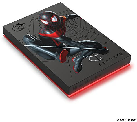 Seagate Firecuda 2To Disque dur externe portable, compatible avec PS4, PS5, Xbox One/Series, PC, Marvel Edition Miles Morales, USB 3.2, 3 ans Rescue Services (STKL2000419)