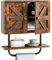 RELAX4LIFE Bathroom Wall Cabinet, Double Door Wooden Storage Cupboard with Open Shelf & Tower Rack, Wall Mounted Medicine Cabinet Organizer Unit for Living Room Entryway Kitchen (Rustic Brown)