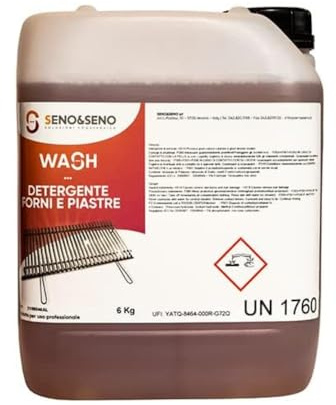 SENO & SENO | Detergente Sgrassante per Forni, Griglie, Piastre | Tanica con Detergente sgrassante Alcalino e Superconcentrato per Cucine Professionali | Rimuove residui Organici e Incrostazioni