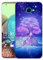 Sunrive Hülle Kompatibel mit Samsung Galaxy J4 Plus (2018) Silikon,Transparent Handyhülle Schutzhülle Etui Karikatur Muster Weiches TPU Silikon Case (Bäume, Himmel, Sterne) MEHRWEG