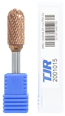 Hartmetall-Frässtifte mit Beschichtung ULTRA Co, 12 mm (metrisch) Durchmesser mit 6 mm metrischem Schaft, (speziell mit Chipbreaker) TJR… (Kugelvasen-zylinder)