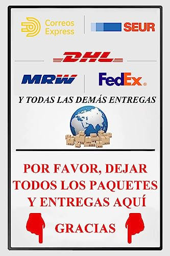 Señal Dejar los paquetes aquí, cartel de chapa de metal de 20x30cm, decoración para la puerta de casa (hacia abajo 2315)