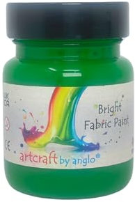 artcraft by anglo Green Fabric Paint Permanent for Clothes. Textile Fabric Paints in 60ml. Ideal for Painting Clothes, T-shirts, Jeans, Bags & Canvas Shoes.