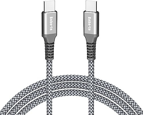 Bobeite USB C to USB C Charger Cable 2M,USB Type C Cable 60W PD Fast Charging Charger Lead for Samsung Galaxy S24 S23 S22 Plus Ultra,iPhone 16/15 Pro/15 Pro Max,iPad Pro/Air,MacBook Pro/Air,Pixel 7