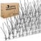 OFFO Bird Spikes Pre-Assembled for Roofs and Windows, Durable Pigeon Spikes for Anti Crows, Seagulls and Small Birds, Bird Deterrent Spikes Set Cover 2.08m, Bright Silver