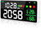 Medidor de Nivel de Sonido Digital Colgante, Decibelímetros Inteligente con Gran Pantalla LCD, Reloj, Detección de Temperatura y Humedad, Decibelios 30~130 dB con Alarma para Monitor de Ruido
