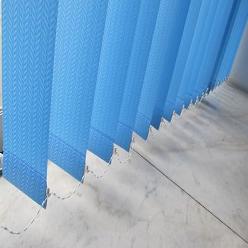 X1NGFU Vertikal Lamellenvorhang Vertikaljalousie,Blau Verdunkelungslamellen,Lamellen Jalousie Schiebevorhang,lichtdurchlässig Sichtschutz Sonnenschutz Gardinen,Anpassbar,Breite X Höhe (120cm x 160cm)