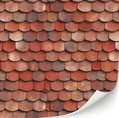 3 Sheets Self-Adhesive Roof Tiles Age 4+ and Shingles for Dollhouses Scale 1:12 (Roof Shingles Tone)