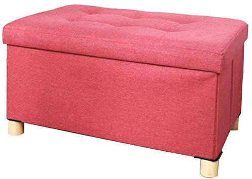 CMJSGG Pouf Hocker Fußhocker Ottomane Bank Massivholz Vierbeinige Schuhbank Mit Bezug Klappbarer Aufbewahrungsbox Hocker Multi-Spezial Optional
