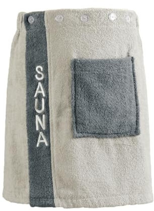 liebling Herren Saunakilt, mit aufgesetzter Tasche, 100% Baumwolle, 380 g/m², schnelltrocknend, 50 x 136 cm, Farbe: Taupe