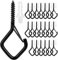 Screw In Hooks,20PCS Screw Hooks,Cup Hooks,Ceiling Hooks,Cup Hooks Screw In,Black Hooks,Black Cup Hooks,Fence Hooks For Outdoor Lights,Screw-In Hooks,Black Hooks For Hanging,Black Screw Hooks,Hooks