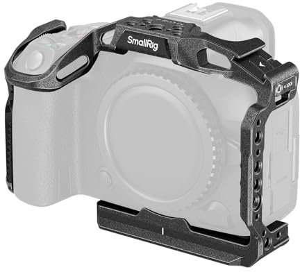 SMALLRIG ''Black Mamba'' Kamerakäfig für Canon EOS R5 Mark II, Kamera-Rig aus Aluminiumlegierung mit Zubehörschuh, 1/4''-20 und 3/8''-16 Gewindelöchern, Schnellwechselplatte für Arca-Typ - 4975