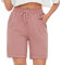 Uniexcosm Pantaloncini da Donna Pantaloncini Estivi Donna Corti con Tasche Pantaloncini Donna Estivi con Coulisse Rosa M