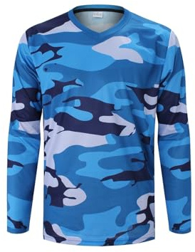 ZesiikLvie MTB Trikot Herren Fahrradbekleidung Radtrikot Herren Langarm Moto MX Downhill Enduro Jersey Atmungsaktiv Schnell Trocknend