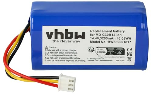vhbw Akku kompatibel mit Proscenic NEO 820P | NEO 830P Saugroboter (3200 mAh, 14,4 V, Li-Ion)