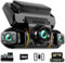 LAMTTO DashCam 4 Canales Dash CAM 360 Grados Camara Coche grabadora Monitor de Aparcamiento Visión Nocturna IR Tarjeta 128GB Kit de Cableado Gratis