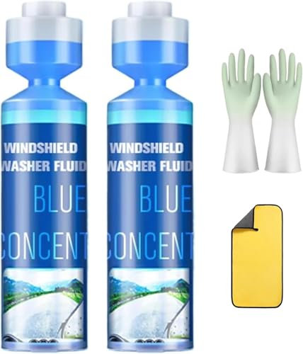 Liquide de lave-glace concentré Blueberry 2025 pour pare-brise de voiture, 1 flacon fait 24,5 litres, formule durable et prête à l'emploi, élimine les taches de verre, liquide d'essuie-glace Clear