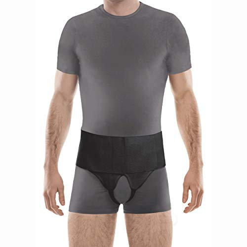 TOROS-GROUP Hernie Leistenbruch Gürtel Unterstützung für reduzierbaren Leistenbrüche Hernia Truss Beiderseitig Medium Schwarz