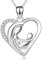 Gifts for mum Necklace Sterling Silver Love Heart Pendant Jewellery for Women