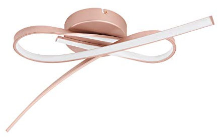 EGLO LED Deckenleuchte Palozza, 2 flammige Deckenlampe, Wohnzimmerlampe, Küchenlampe aus Aluminium und Kunststoff, Flurlampe Decke in Roségold, Weiß