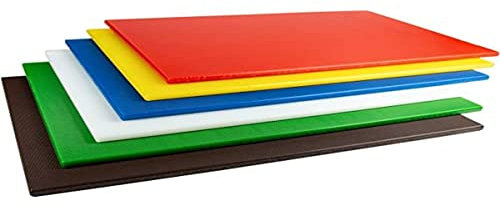Grunwerg Polyethylene Plastic Durable Scratch-Resistant Coloured Cutting Board, White,CB-1018W