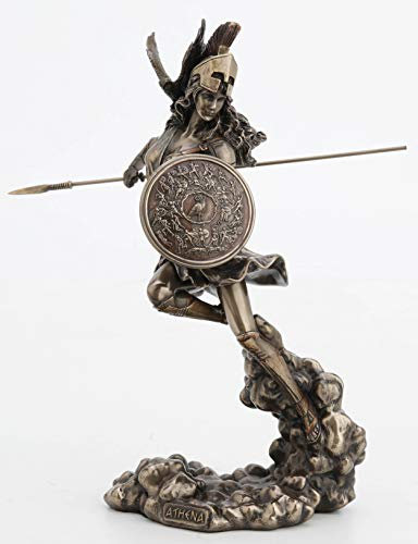 Veronese Design Tischstatue Athena, griechische Göttin der Weisheit und des Krieges, metallisches Bronze-Finish