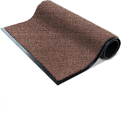FB FunkyBuys Washable Door Mats - Heavy Duty, Non-Slippery & Stylish Floor Mat - Door mat indoor Large Rubber Indoor & Outdoor Doormats for Perfect Dust Grabbing (Rust-waved, 60 x 90 CM)