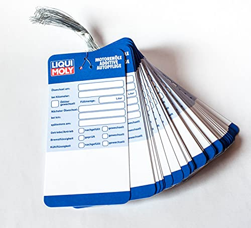 Generisch Liqui Moly Ölwechselzettel Ölzettel Ölwechsel Anhänger Öl Service Anhänger Ölwechsel Schild: Auswahl: 25 50 oder 100 Stück - Liqui Moly Ölwechsel Zettel (50)