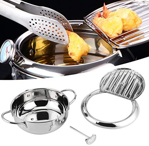 Marmite japonaise résistante aux hautes températures avec grille amovible pour cuisine (grande taille 24 cm) friteuse electrique friteuse electrique Deep Fryers
