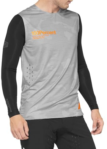 100% MTB WEAR Unisex-Erwachsene R-core Concept Sleeveless Jersey Camouflage-S T-Shirt, Grau, Tarnfarbe (grau), S