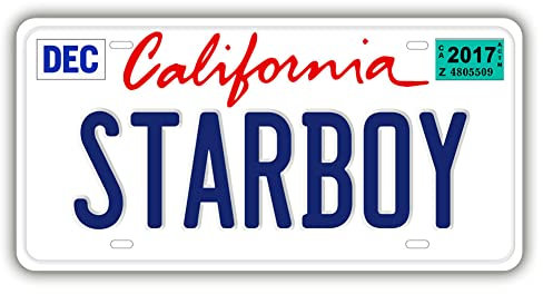 Panguru Replica The Weekend ft Daft Punk Starboy Embossed Metal Number Plates Prop Car Number Plate 12x6