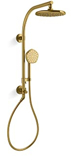KOHLER 27118-G-2MB Hydrorail-R Occasion Arch Shower Column Kit With Rainhead And Handshower 1.75 Gpm in Vibrant Brushed Moderne Brass