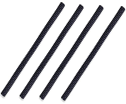 ericotry 4PCS Black Oven Rack Edge Covers Silicone Heat Resistant Oven Rack Guard Oven Cooker Shelf Protector Against Burns and Scars (14 inches Long)