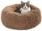 Enjamoy Hundebett Flauschig Donut Plüsch Katzenbett Hundekissen, Waschbar Rund Hundebetten für Kleine, Mittelgroße Hunde Katzen, Braun 50cm