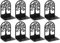 Anhow 4 Paar Buchstütze, Buchstützen Metall Bücherhalter Bookends, Book Holder für Kinder, Schule, Bibliothek - Schwarz/ 12 x 12 x 16,5 cm