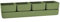 Teraplast vaso elegante di design Sierra, composto da 4 vasi quadrati e un sottovaso, dimensioni cm 48x12x11 h, fioriera per piantine e piante grasse reistente ai raggi UV (CM 48, Olive (Verde))