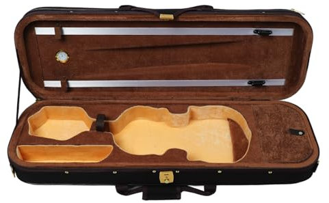Custodia per Violino Riflettente 4/4 con Igrometro, Custodia Rigida per Violino, Materiale Riflettente, Design Portatile