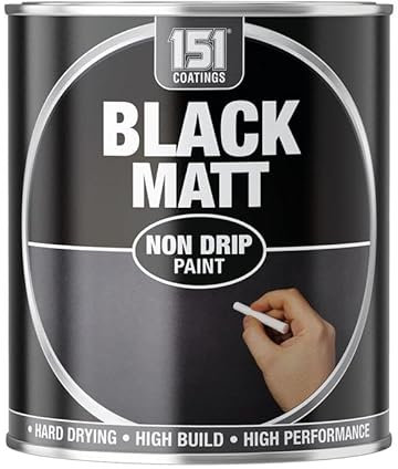 300ml Black Matt Non-Drip Paint – Superior Hard-Drying, Interior & Exterior Use, Easy Application for a Flawless Finish