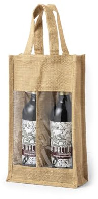 GARGOLA.ES OPERADORES DIGITALES Bolsa de Yute Laminado para 2 Botellas de Vino de 75 cl: Elegancia y Resistencia en Cada Detalle. (5)