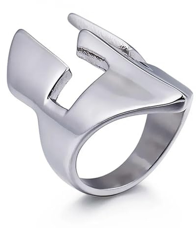 XJruixi Domineering Masks Big Ring Silver Color Stainless Steel Men's Trade Sparta Ring Helmet Roman Retro Gladiator Ring Male Jewelry