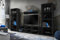 Komodee®, Wohnwand Wohnzimmerset RTV Taranto Grande, Schwarz, ohne LED, für Wohnzimmer, Schlafzimmer, Büro