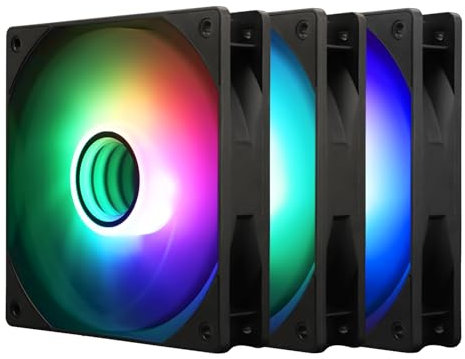 Thermalright TL-C12B-S V3 120mm ARGB CPU Fan, with 1500RPM Speed, Black Computer Case Fan, Quiet 4pin PWM PC Fan, for S-FDB Bearing CPU Cooler,with ARGB Mirror Light Effect,3-packs