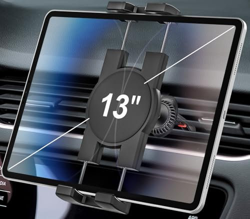 EXSHOW Tablet Halterung Auto Lüftung - [Verbesserter Hakenclip] Lüftungsgitter Tablet Autohalterung Halter lüftung für KFZ, für iPad Pro Air Mini, Smartphone, Sumsung Tab und 4,7-13 Zoll Geräte