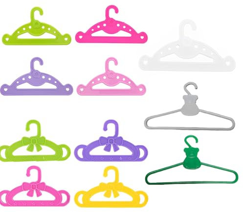 WBZOWRB 11 Stück Baby Kleiderbügel, Kleiderbügel Baby Plastik, Born Kleiderbügel, Mini Kleiderbügel, Bunten Kleiderbügeln Für Puppenkleidung In 43 Cm,Zubehör Für Born (5Farbe)