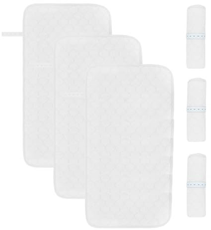 3 tappetini per fasciatoio antiscivolo, in morbida spugna, impermeabile, trapuntati, assorbenti, lavabili, 35,5 x 68,6 cm, riutilizzabili